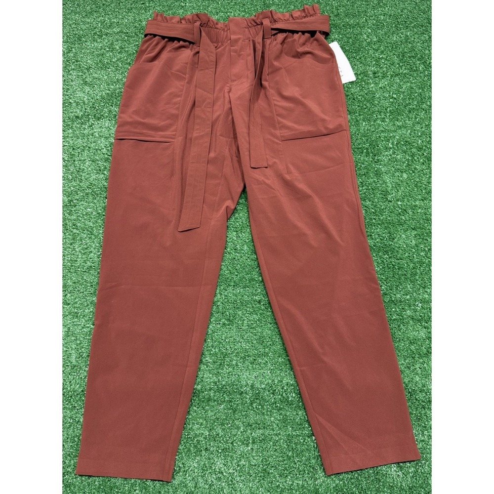 Athleta Skyline Pant Terra Cotta Women's Size 10 Belted NWT Pockets Stretch Work